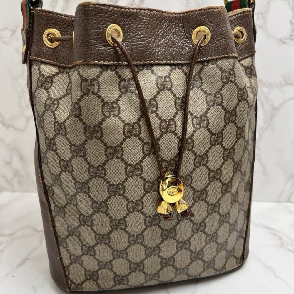 Vintage Gucci Monogram Small Drawstring Bucket - image 2